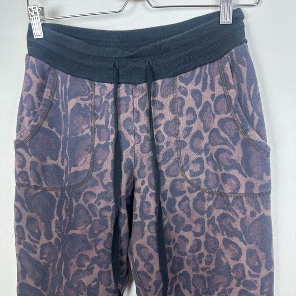 Johnny Was Brown Leopard Print Jogger Sweatpants XS Lounge High Rise Pull On Str - Picture 2 of 7